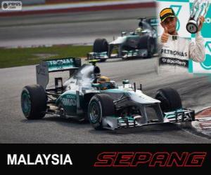 Puzzle Lewis Hamilton - Mercedes - 2013 Μαλαισίας Grand Prix, 3η που διαβαθμισμένες